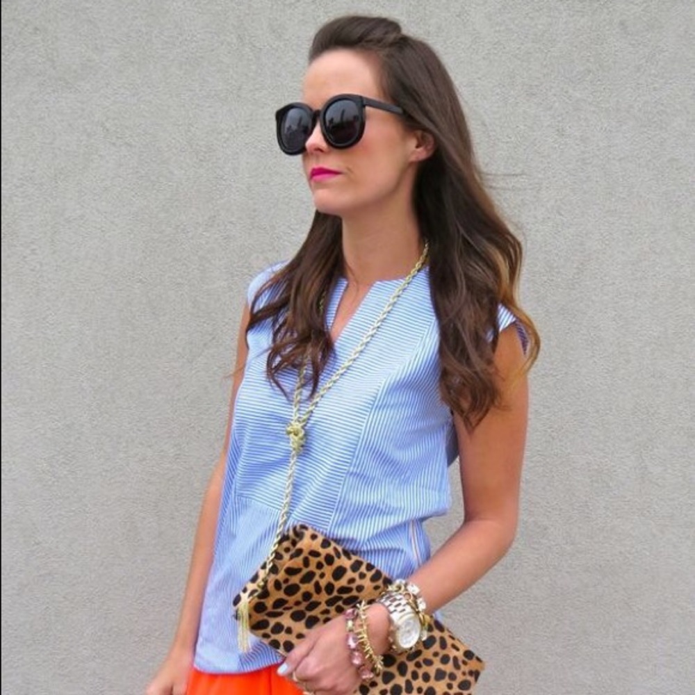 J.crew sleeveless side-zip top in stripe